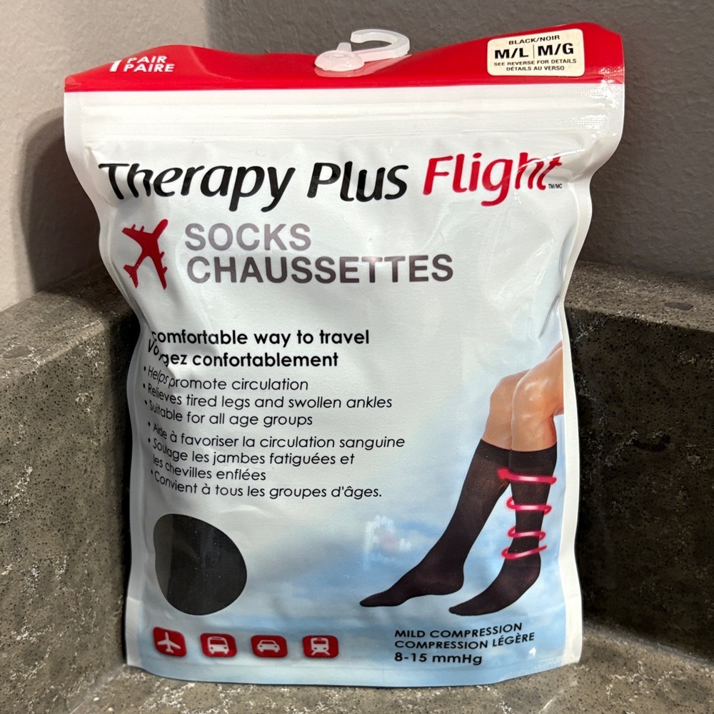Therapy Plus Flight Compression Socks - Black